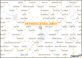 map of Heřmanice nad Labem