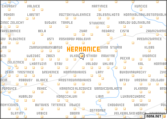 map of Heřmanice