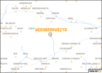 map of Hermannpuszta