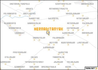 map of Hernádi Tanyák