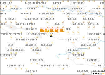 map of Herzogenau