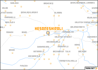 map of Ḩeşār-e Shīr ‘Alī