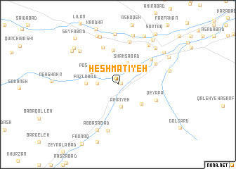 map of Ḩeshmatīyeh