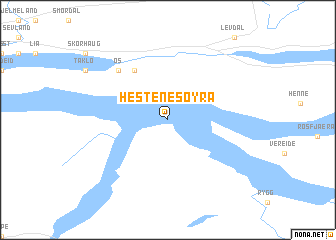 map of Hestenesøyra