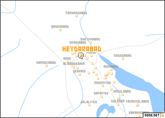 map of Ḩeydarābād