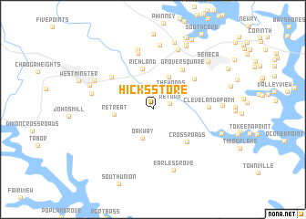 map of Hicks Store