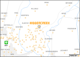 map of Hidden Creek