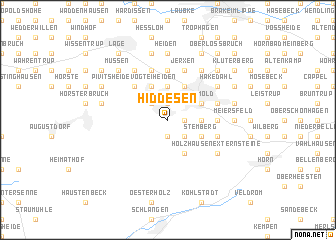 map of Hiddesen
