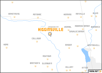 map of Higginsville