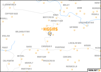 map of Higgins