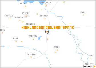 map of Highlander Mobile Home Park