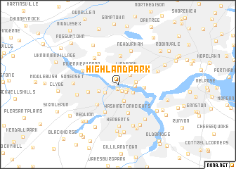 map of Highland Park