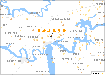 map of Highland Park