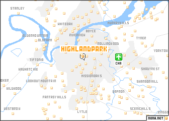 map of Highland Park