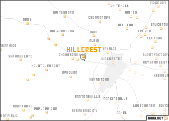 map of Hill Crest