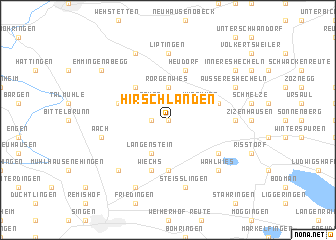 map of Hirschlanden