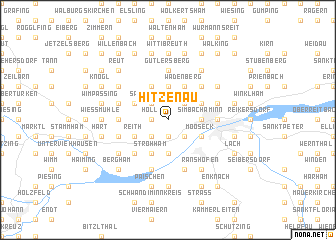 map of Hitzenau