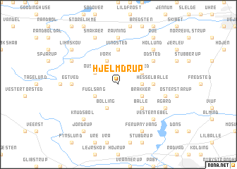 map of Hjelmdrup