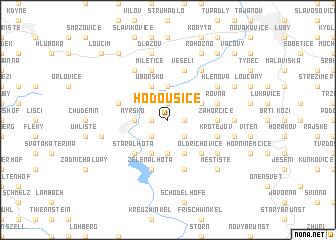 map of Hodousice