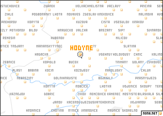 map of Hodyně