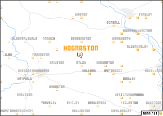 map of Hognaston