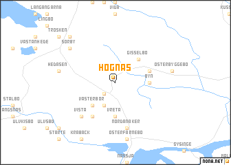 map of Högnäs