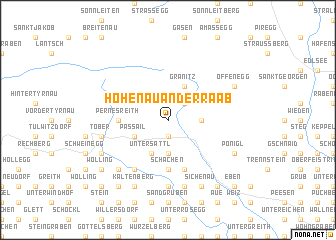 map of Hohenau an der Raab