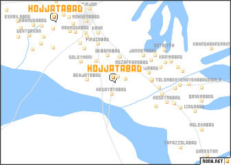 map of Ḩojjatābād