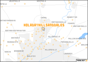 map of Holaday Hills and Dales