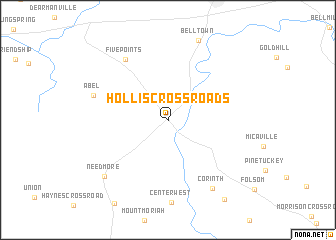map of Hollis Crossroads