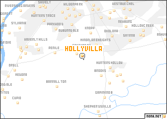 map of Hollyvilla