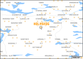 map of Holmskog