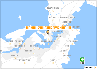 map of Hommura-Ushiroyamachō