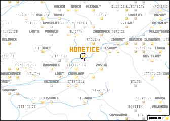 map of Honětice