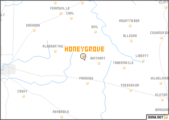 map of Honey Grove