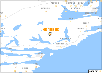 map of Hønnebø