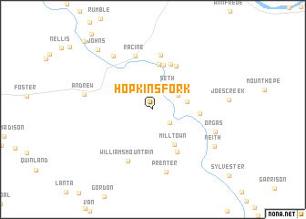 map of Hopkins Fork