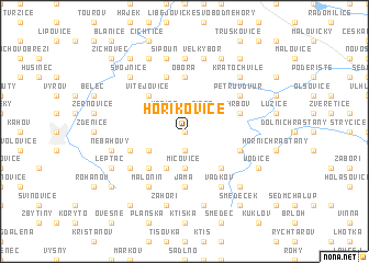 map of Hoříkovice