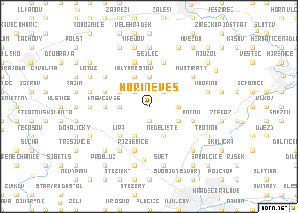 map of Hořiněves