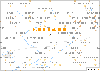 map of Horná Prievrana