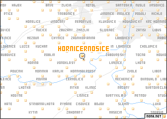 map of Horní Černošice