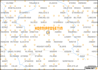 map of Horní Prosetín
