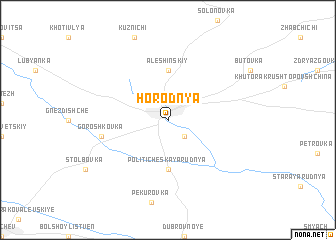 map of Horodnya