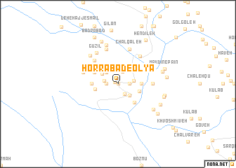 map of Ḩorrābād-e ‘Olyā