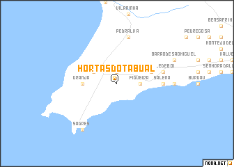 map of Hortas do Tabual