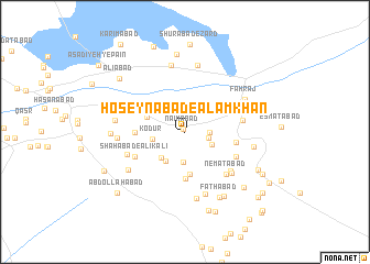 map of Ḩoseynābād-e ‘Alam Khān