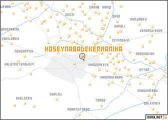 map of Hoseynābād-e Kermānīhā