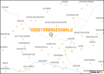 map of Ḩoseynābād-e Shāmlū