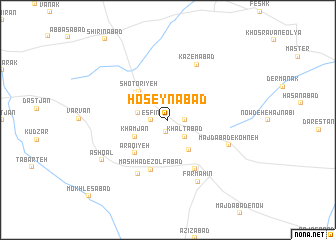 map of Ḩoseynābād