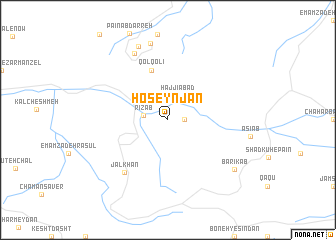 map of Ḩoseynjān